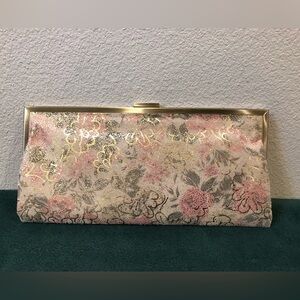 HOBO Floral Clutch with Gold Accents